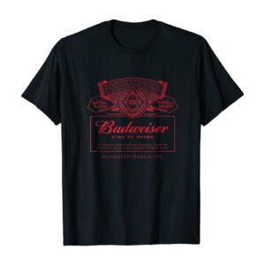 Budweiser mens Classic Budweiser Can Label T Shirt, Black, Small US