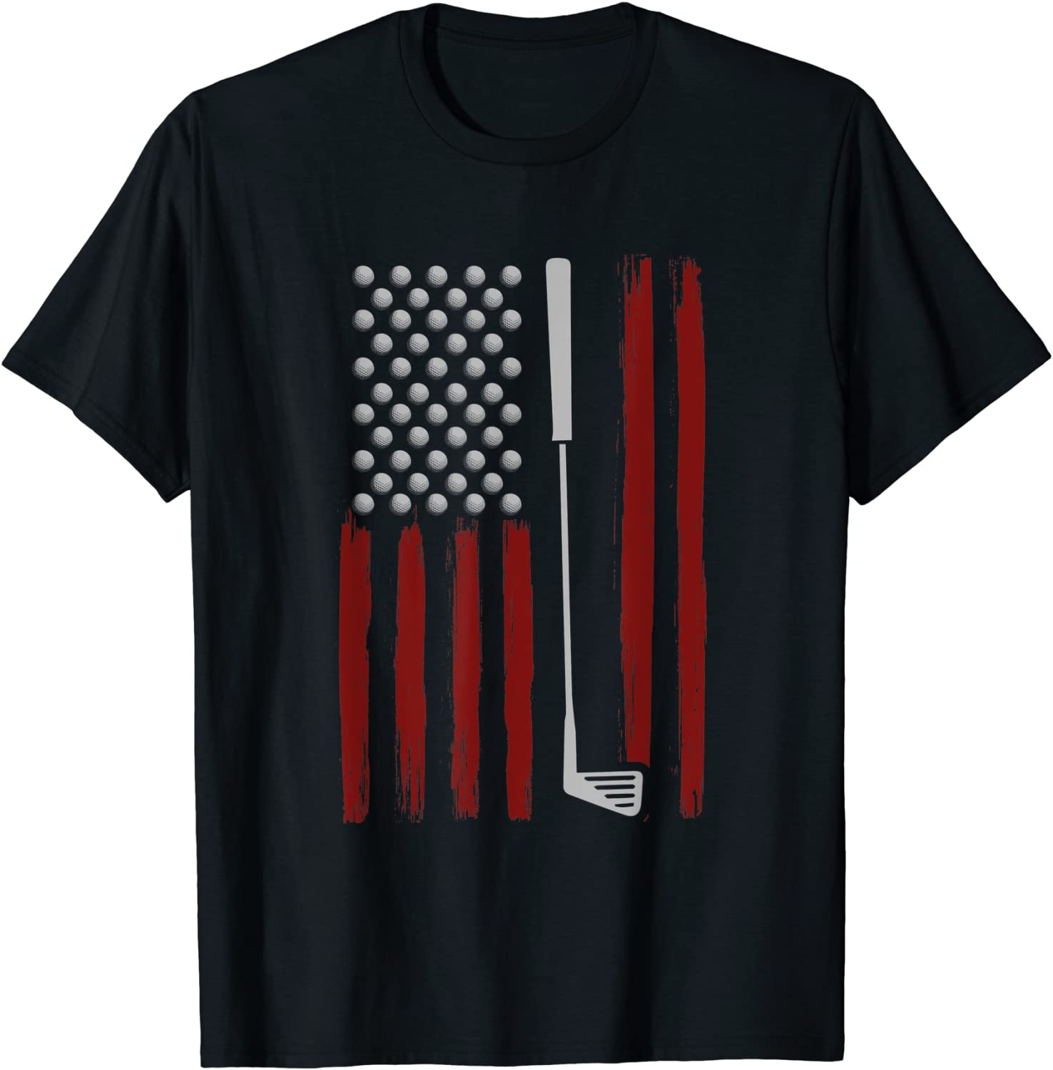 Retro American Flag Golf Gift for Golfer Funny Golf Club T-Shirt