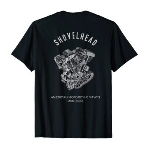 Vintage HD Motorcycle VTwin ShovelHead Engine Drawing Biker T-Shirt