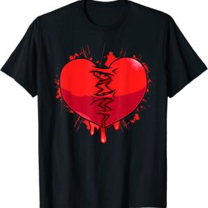 Broken Heart Heartbroken Sad Valentine Break-up Divorce T-Shirt