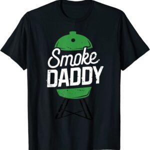 Mens Smoke Daddy Green Egg Pitmaster Dad Tshirt BBQ Grill T-Shirt