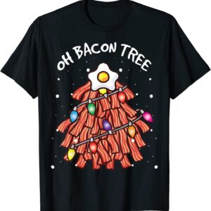 Merry Crispness Oh Bacon Tree BBQ Ugly Christmas Sweater T-Shirt