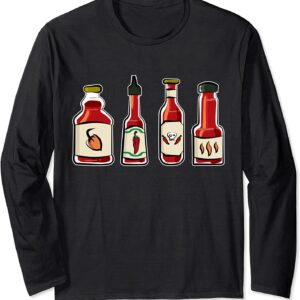 Hot Habanero Sauce Foodie Mexican Hot Spicy Food Lover Long Sleeve T-Shirt
