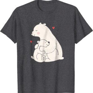 Cute & Unique Polar Bear Mama & Baby Cub Love T-Shirt & Gift