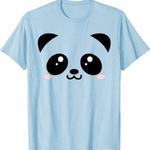 Cute Panda Bear - Black & White Kawaii cartoon animal face T-Shirt
