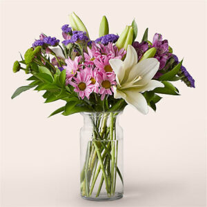 Lavender Fields Mixed Flower Bouquet with Vase