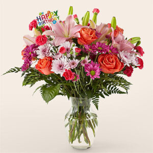 Light of My Life Bouquet & Happy Birthday Topper | Best